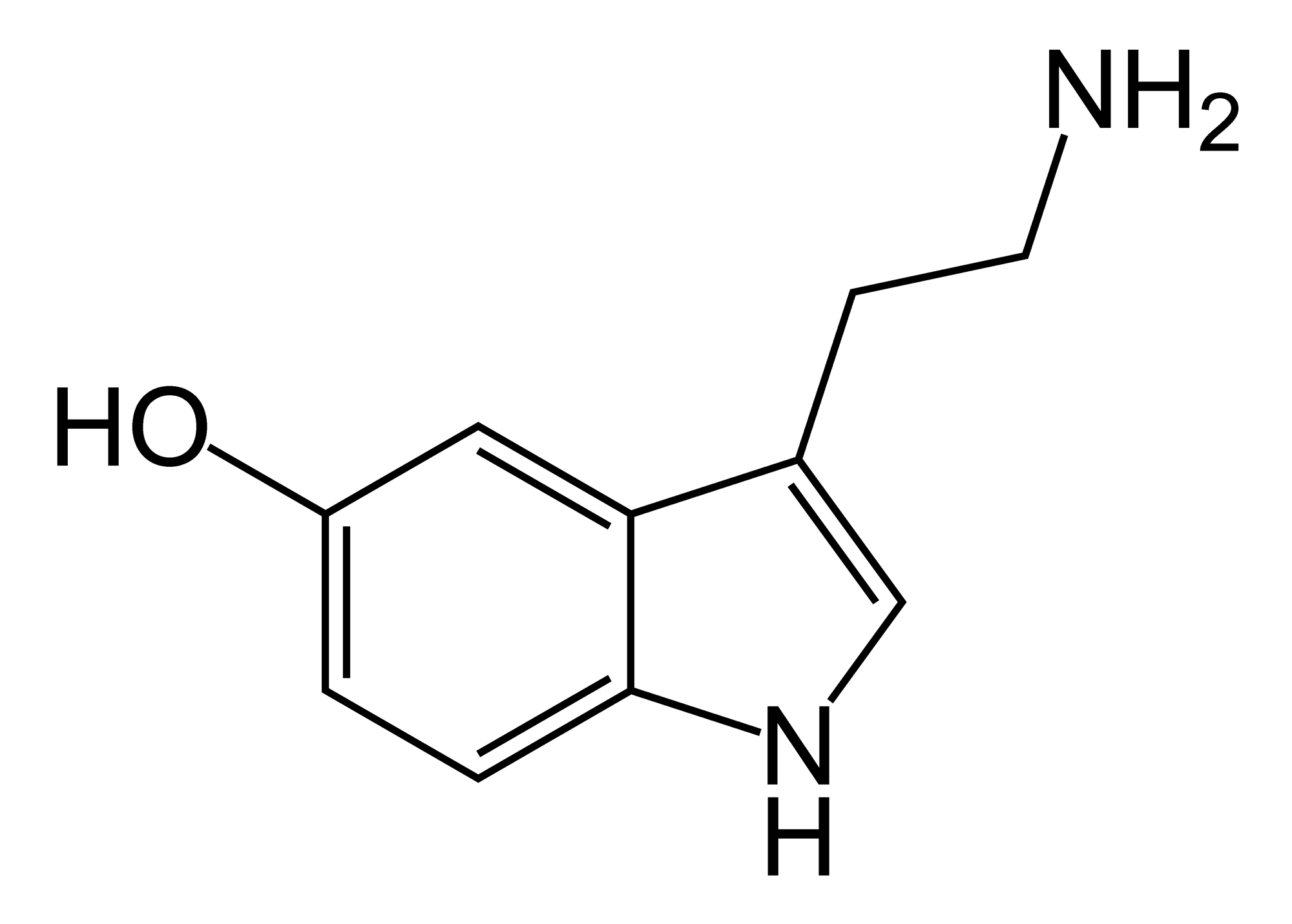 wzór chemiczny szkieletowy serotoniny